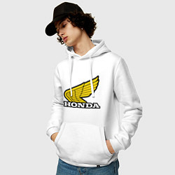 Толстовка-худи хлопковая мужская Honda, цвет: белый — фото 2