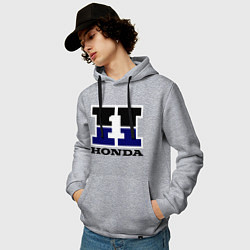 Толстовка-худи хлопковая мужская Honda, цвет: меланж — фото 2