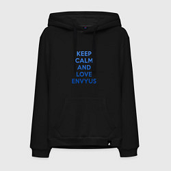 Толстовка-худи хлопковая мужская Keep Calm & Love Envyus, цвет: черный