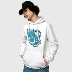 Толстовка-худи хлопковая мужская Sneakers, цвет: белый — фото 2