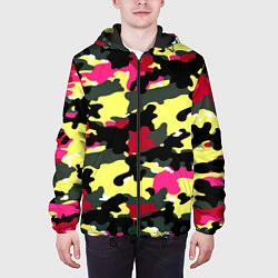 Куртка с капюшоном мужская Камуфляж: контраст цветов, цвет: 3D-черный — фото 2