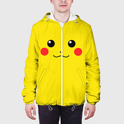 Куртка с капюшоном мужская Happy Pikachu, цвет: 3D-белый — фото 2