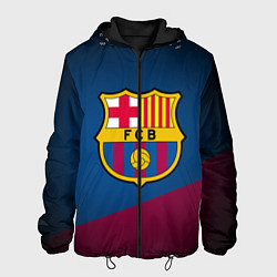 Куртка с капюшоном мужская FCB Barcelona, цвет: 3D-черный
