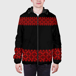 Куртка с капюшоном мужская Славянский орнамент (на чёрном), цвет: 3D-черный — фото 2