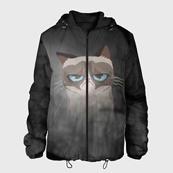 Куртка с капюшоном мужская Grumpy Cat, цвет: 3D-черный