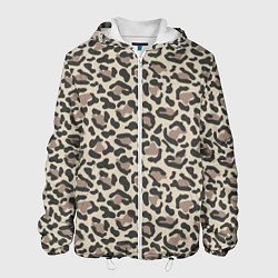 Куртка с капюшоном мужская Шкура леопарда, цвет: 3D-белый
