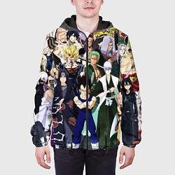 Куртка с капюшоном мужская Аниме, цвет: 3D-черный — фото 2