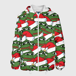 Куртка с капюшоном мужская Sad frog new year, цвет: 3D-белый