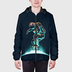 Куртка с капюшоном мужская Планетарный скейтбординг, цвет: 3D-черный — фото 2
