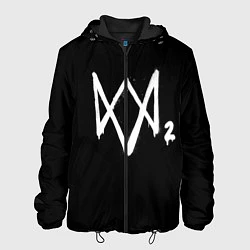 Куртка с капюшоном мужская Watch Dogs 2 лого, цвет: 3D-черный
