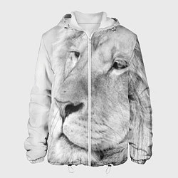 Куртка с капюшоном мужская Мудрый лев, цвет: 3D-белый