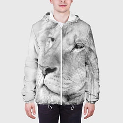 Куртка с капюшоном мужская Мудрый лев, цвет: 3D-белый — фото 2