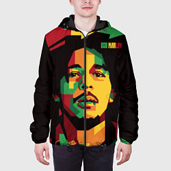Куртка с капюшоном мужская Боб Марли, цвет: 3D-черный — фото 2
