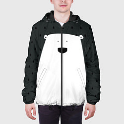 Куртка с капюшоном мужская Белый мишка, цвет: 3D-черный — фото 2