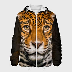 Куртка с капюшоном мужская Взгляд ягуара, цвет: 3D-белый