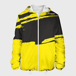 Куртка с капюшоном мужская Чёрно-жёлтый, цвет: 3D-белый