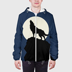 Куртка с капюшоном мужская Вой на луну, цвет: 3D-белый — фото 2