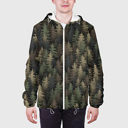 Куртка с капюшоном мужская Лесной камуфляж, цвет: 3D-белый — фото 2