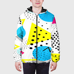 Куртка с капюшоном мужская Стильная геометрия, цвет: 3D-черный — фото 2