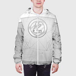 Куртка с капюшоном мужская Litecoin LTC, цвет: 3D-белый — фото 2