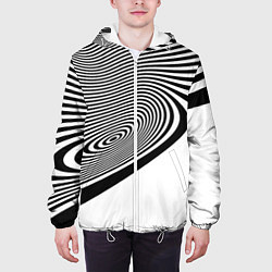 Куртка с капюшоном мужская Black & White Illusion, цвет: 3D-белый — фото 2