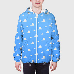Куртка с капюшоном мужская Летние облака, цвет: 3D-белый — фото 2