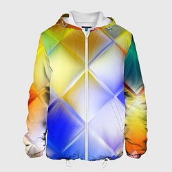 Куртка с капюшоном мужская Colorful squares, цвет: 3D-белый