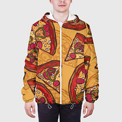 Куртка с капюшоном мужская Пицца цвета 3D-белый — фото 2