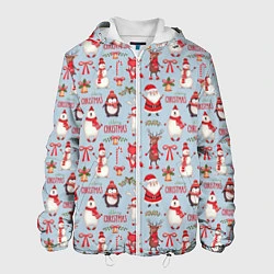 Куртка с капюшоном мужская Рождественская Милота, цвет: 3D-белый