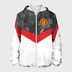 Куртка с капюшоном мужская Man United FC: Grey Polygons, цвет: 3D-белый
