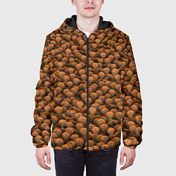 Куртка с капюшоном мужская Имбирные печеньки, цвет: 3D-черный — фото 2