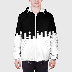 Куртка с капюшоном мужская Чёрно-белый узор, цвет: 3D-белый — фото 2