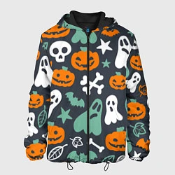 Куртка с капюшоном мужская Halloween Monsters, цвет: 3D-черный