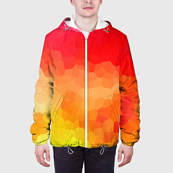 Куртка с капюшоном мужская Яркая абстракция, цвет: 3D-белый — фото 2