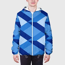 Куртка с капюшоном мужская Линий геометрия, цвет: 3D-белый — фото 2