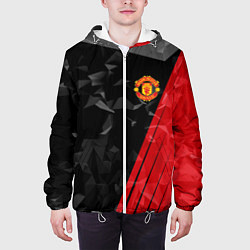 Куртка с капюшоном мужская FC Manchester United: Abstract, цвет: 3D-белый — фото 2