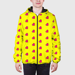 Куртка с капюшоном мужская 8 bit yellow love, цвет: 3D-черный — фото 2