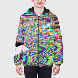 Куртка с капюшоном мужская Optical Glitch, цвет: 3D-черный — фото 2