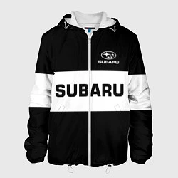 Куртка с капюшоном мужская Subaru: Black Sport, цвет: 3D-белый