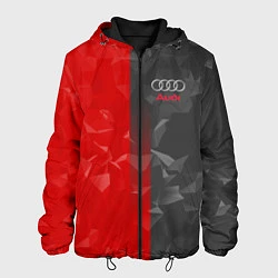 Куртка с капюшоном мужская Audi: Red & Grey poly, цвет: 3D-черный