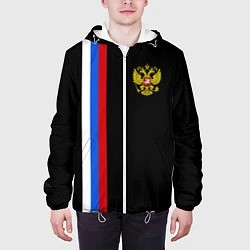 Куртка с капюшоном мужская Россия: Линия триколор, цвет: 3D-белый — фото 2