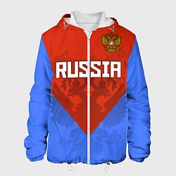 Куртка с капюшоном мужская Russia Red & Blue, цвет: 3D-белый
