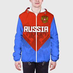 Куртка с капюшоном мужская Russia Red & Blue, цвет: 3D-белый — фото 2