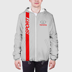 Куртка с капюшоном мужская Toyota: Silver Sport, цвет: 3D-белый — фото 2