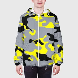 Куртка с капюшоном мужская Yellow & Grey Camouflage, цвет: 3D-белый — фото 2