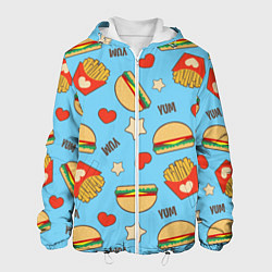Куртка с капюшоном мужская Yum Fast Food, цвет: 3D-белый