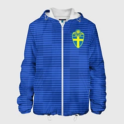 Куртка с капюшоном мужская Сборная Швеции: Гостевая ЧМ-2018, цвет: 3D-белый
