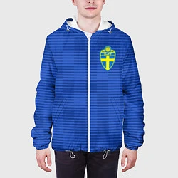 Куртка с капюшоном мужская Сборная Швеции: Гостевая ЧМ-2018, цвет: 3D-белый — фото 2