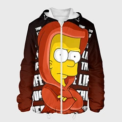 Куртка с капюшоном мужская Bart: Thug Life, цвет: 3D-белый