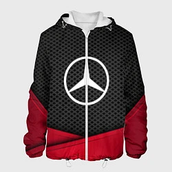 Куртка с капюшоном мужская Mercedes Benz: Grey Carbon, цвет: 3D-белый
